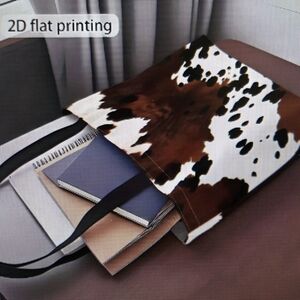 Double Sided Cowhide Design Print Tote